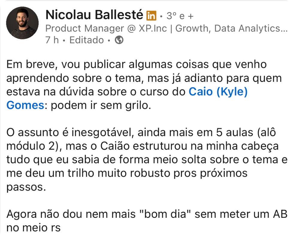 Arraste o print do depoimento 3